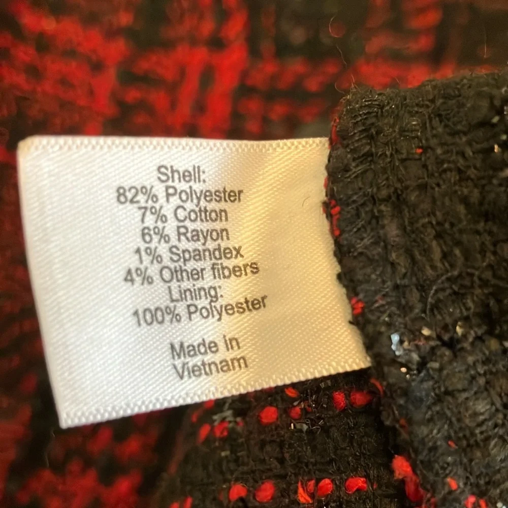 Lane Bryant Red and Black Plaid Blazer - Picture 4 of 9